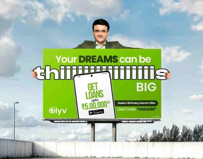 Olyv App, Sourav Ganguly OOH, Kolkata Marketing, Digital Lending India, Financial Wellness, Sourav Ganguly Birthday, OOH Advertising Campaign