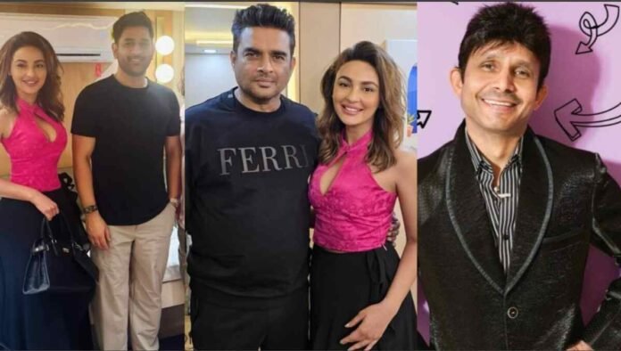 Seerat Kapoor, KRK, Kamal R Khan, MS Dhoni, R Madhavan, viral photo, celebrity feud, social media, Bollywood, Jatasya Maranam Dhruvam,Actress Seerat Kapoor,