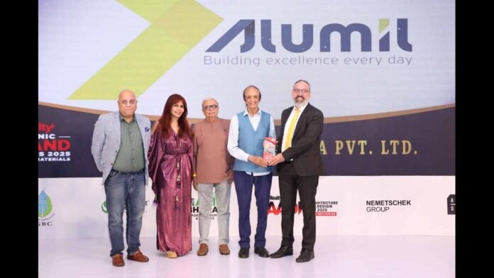 Alumil India, Iconic Brand Award 2025, building materials, architectural aluminium systems, sustainable building, innovation in architecture, Realty Plus, Exchange4media Group